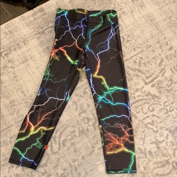 Workout pants lighting bolt multi color design - Picture 1 of 4